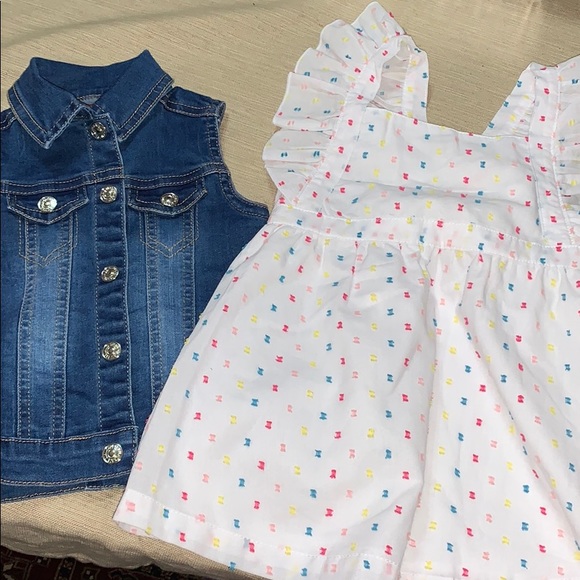 First Impressions Other - Girls 12 months dress and denim vest